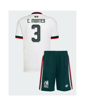 Billige Fotballdrakt Mexico Cesar Montes #3 Replika Bortedraktsett Barn VM 2026 Kortermet (med bukser)